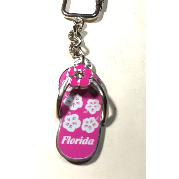 Florida Pink Flip Flop Sandal Flower Souvenir - Picture 3 of 4